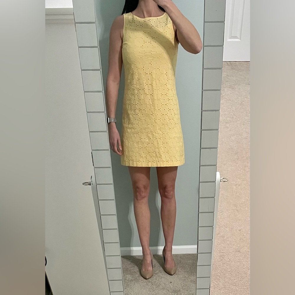 Yellow Crochet White House Black Market Dress